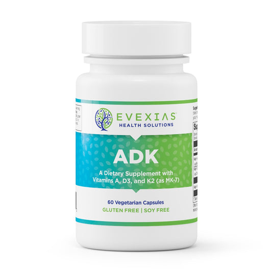 Evexias ADK vitamin A, D3 and K2 supplement, 60 capsules
