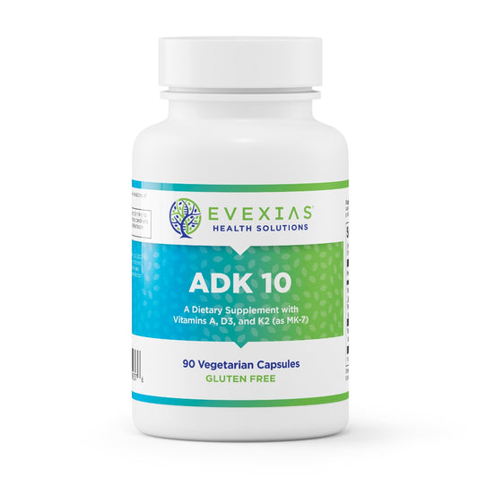 Evexias ADK 10 vitamin A, D3 and K2 supplement, 90 capsules