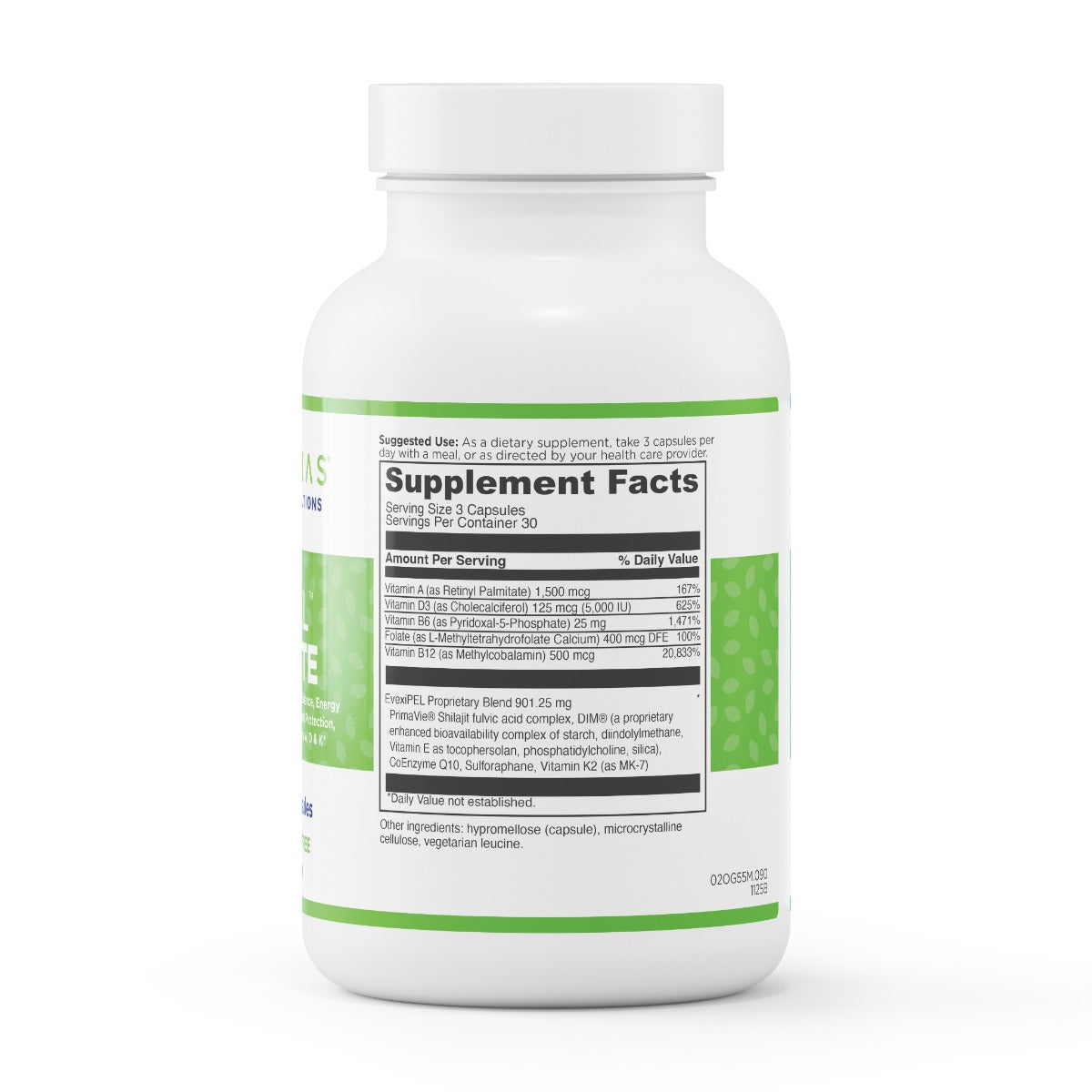 Evexias EvexiPEL Complete Supplement Facts label